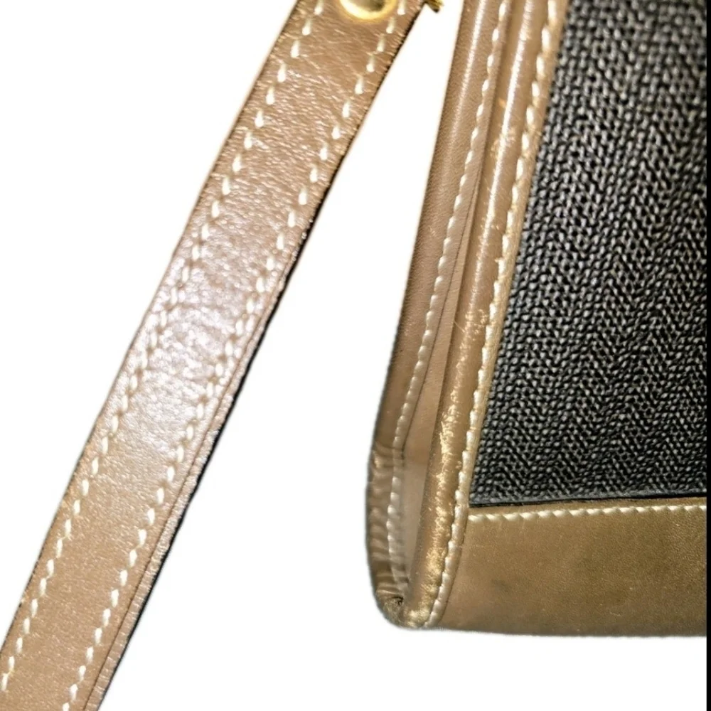 Men's Dunhill Black and Brown Leather Travel Bag